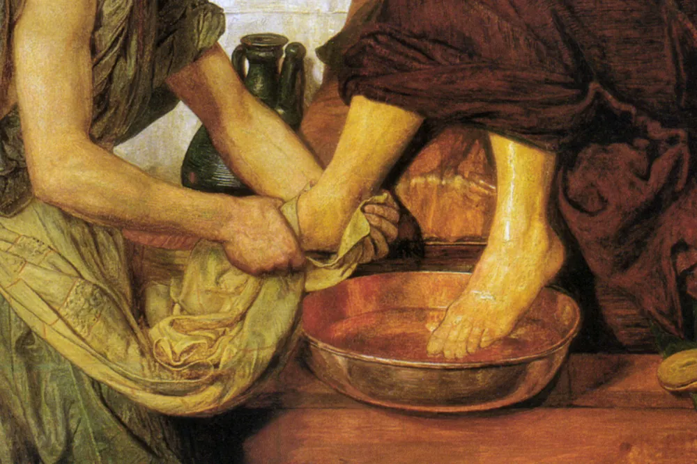 Detail from the painting Jesus washing Peter's feet (c. 1852-1856) by Ford Madox Brown
